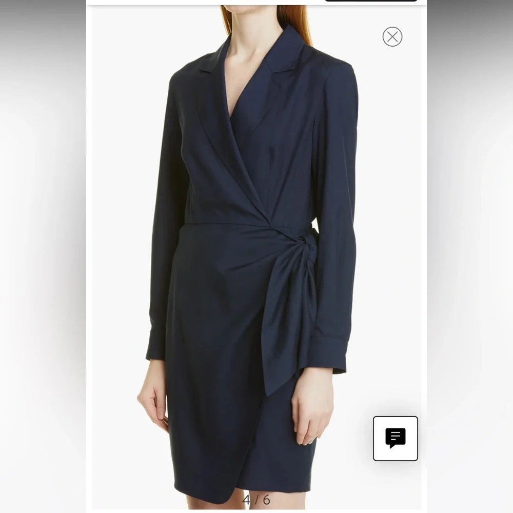 Max Mara James Long Sleeve Silk Wrap Dress - Picture 2 of 9